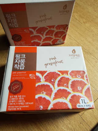 자연에온 핑크 자몽 착즙 100mL 10개입 2BOX — 5점을 준 리뷰어가 2020년 10월 올린 사용 사진