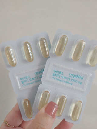 JW중외제약 마이코드 알티지 오메가3 1000 mg — 5점을 준 리뷰어가 2020년 8월 올린 사용 사진