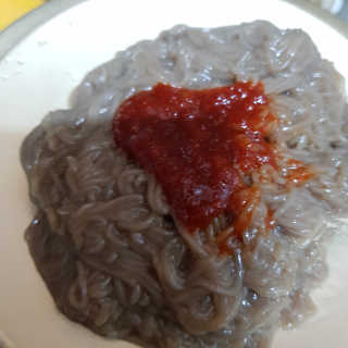 [해주냉면] 신천맛집 매운 비빔냉면 2인분 + 무절임 — 5점을 준 리뷰어가 2020년 5월 올린 사용 사진