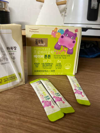 [풀무원베이비밀] 프로바이오락 베이비 튼튼 유산균 — 5점을 준 리뷰어가 2020년 7월 올린 사용 사진