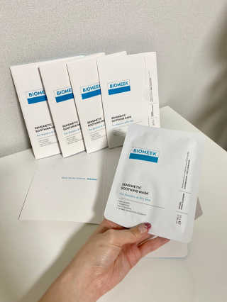 바이오믹 BIOMEEK SENSIMETIC SOOTHING MASK.S — 5점을 준 리뷰어가 2020년 7월 올린 사용 사진