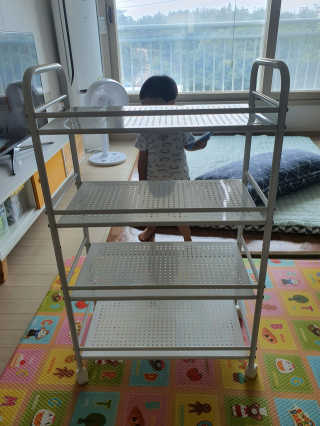 바네스데코 DIY 다용도 메쉬 철제 트롤리 수납선반 렌지대 정리함 — 5점을 준 리뷰어가 2020년 6월 올린 사용 사진