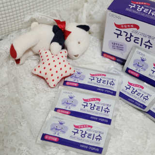 100도 이상에서 삶아 멸균 안심 아이수 구강 티슈 — 5점을 준 리뷰어가 2020년 11월 올린 사용 사진