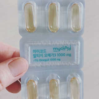 JW중외제약 마이코드 알티지 오메가3 1000 mg — 5점을 준 리뷰어가 2020년 7월 올린 사용 사진