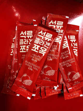 조은약초 석류콜라겐 석류즙 석류쪼옥 젤리 스틱 15포 x 20g — 3.5점을 준 리뷰어가 2020년 9월 올린 사용 사진
