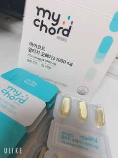 JW중외제약 마이코드 알티지 오메가3 1000 mg — 5점을 준 리뷰어가 2020년 8월 올린 사용 사진