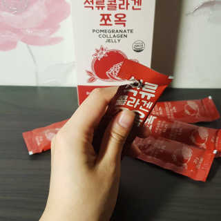 조은약초 석류콜라겐 석류즙 석류쪼옥 젤리 스틱 15포 x 20g — 5점을 준 리뷰어가 2020년 7월 올린 사용 사진