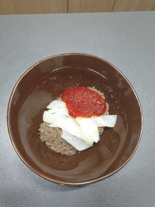 [해주냉면] 신천맛집 매운 비빔냉면 2인분 + 무절임 — 5점을 준 리뷰어가 2020년 5월 올린 사용 사진