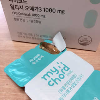 JW중외제약 마이코드 알티지 오메가3 1000 mg — 5점을 준 리뷰어가 2020년 7월 올린 사용 사진