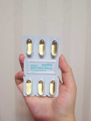 JW중외제약 마이코드 알티지 오메가3 1000 mg — 5점을 준 리뷰어가 2020년 8월 올린 사용 사진