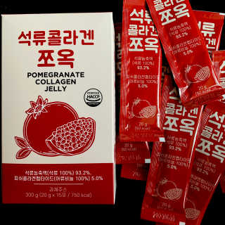 조은약초 석류콜라겐 석류즙 석류쪼옥 젤리 스틱 15포 x 20g — 5점을 준 리뷰어가 2020년 8월 올린 사용 사진
