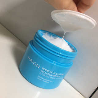 바르는콜라겐 하이온 제주바다보배 슬리핑마스크 100mL — 5점을 준 리뷰어가 2020년 6월 올린 사용 사진
