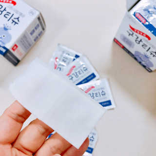 100도 이상에서 삶아 멸균 안심 아이수 구강 티슈 — 4.5점을 준 리뷰어가 2020년 10월 올린 사용 사진