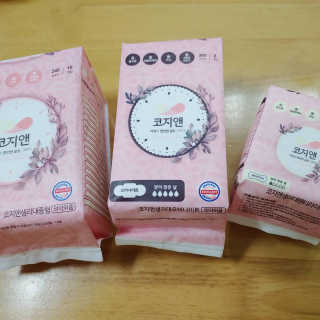 코지앤 생리대 체험 패키지 — 5점을 준 리뷰어가 2020년 10월 올린 사용 사진