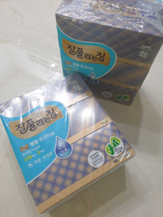 잘풀리는집 부드러운 모이스처 보습 미용 티슈 230매 리뷰 사진