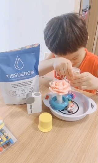티슈도리 100매 + 특허상품 2W 케이스 무방부제티슈 — 5점을 준 리뷰어가 2020년 8월 올린 사용 사진