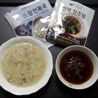 바다는다웰빙이다 완도사랑 전복죽 250g - 2팩 + 전복장조림 2팩 — 4점을 준 리뷰어가 2020년 8월 올린 사용 사진