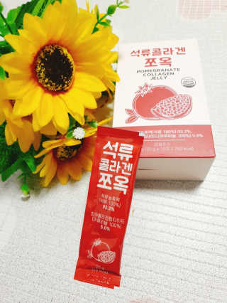 조은약초 석류콜라겐 석류즙 석류쪼옥 젤리 스틱 15포 x 20g — 5점을 준 리뷰어가 2020년 7월 올린 사용 사진