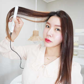 모즈헤어 휴대용 미니 고데기 — 4점을 준 리뷰어가 2020년 10월 올린 사용 사진