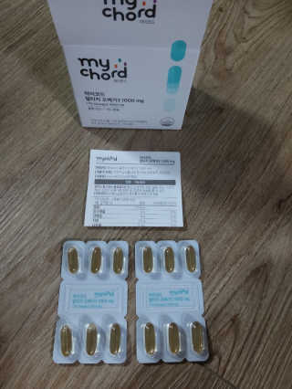 JW중외제약 마이코드 알티지 오메가3 1000 mg — 5점을 준 리뷰어가 2020년 7월 올린 사용 사진