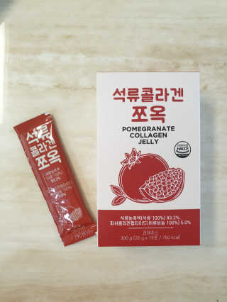 조은약초 석류콜라겐 석류즙 석류쪼옥 젤리 스틱 15포 x 20g — 5점을 준 리뷰어가 2020년 7월 올린 사용 사진