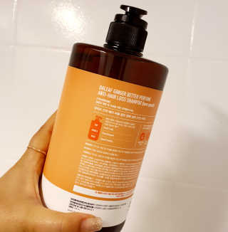 달리프 진저 베러 퍼퓸 탈모 완화 샴푸 1000ml 향 3종 — 4점을 준 리뷰어가 2020년 11월 올린 사용 사진