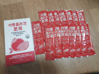조은약초 석류콜라겐 석류즙 석류쪼옥 젤리 스틱 15포 x 20g — 5점을 준 리뷰어가 2020년 9월 올린 사용 사진