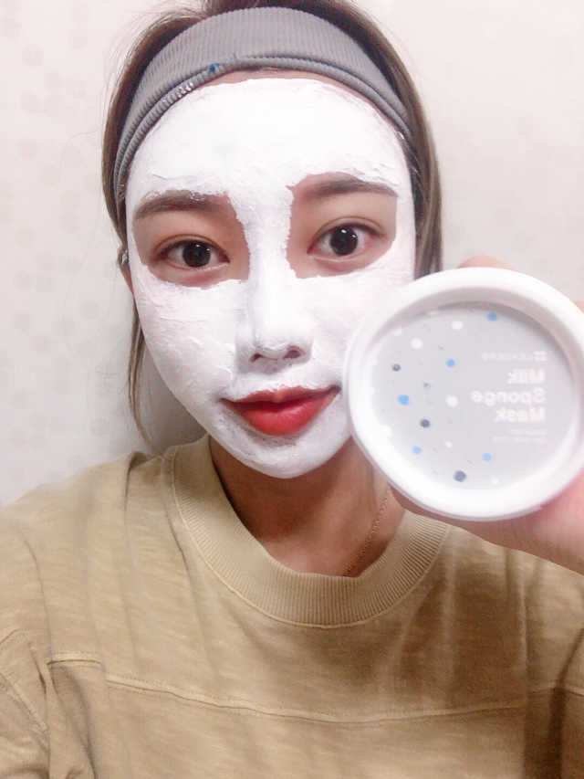 리더스 밀크 스폰지 마스크 리뷰 사진