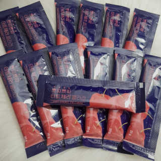 서울약사신협_쁘띠쁘띠타트체리콜라겐_20g x 14포 — 5점을 준 리뷰어가 2020년 12월 올린 사용 사진