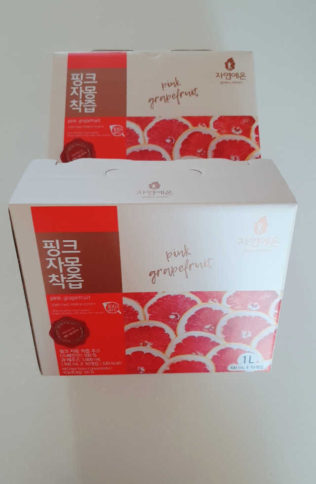 자연에온 핑크 자몽 착즙 100mL 10개입 2BOX 리뷰 사진