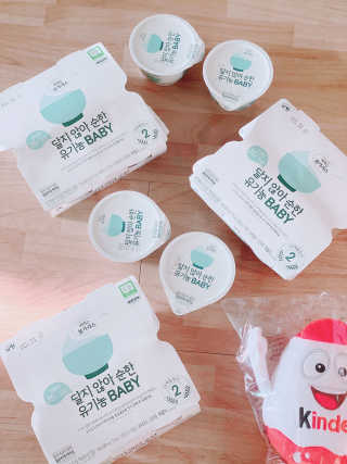 남양유업 떠먹는 불가리스 달지 않아 순한 유기농 BABY 2단계 — 4.5점을 준 리뷰어가 2020년 10월 올린 사용 사진