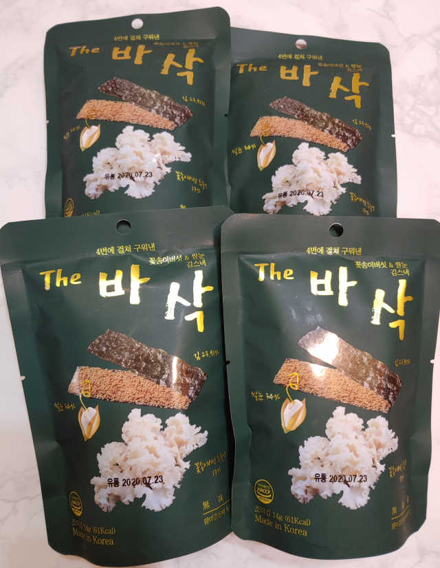 더바삭 꽃송이버섯+쌀눈 김스낵 리뷰 사진
