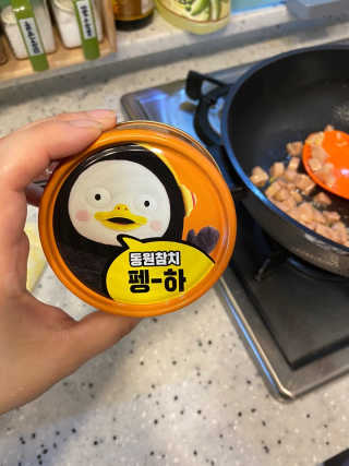 동원참치 펭수참치 — 5점을 준 리뷰어가 2020년 6월 올린 사용 사진