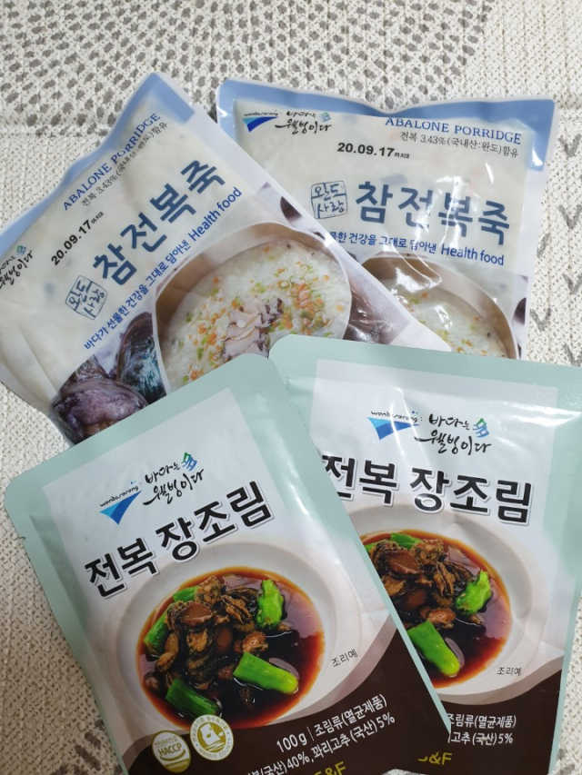 완도사랑 전복죽 250g - 2팩 + 전복장조림 2팩 리뷰 사진