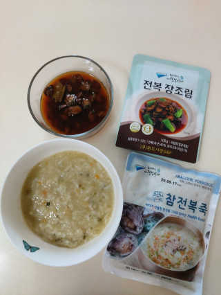 바다는다웰빙이다 완도사랑 전복죽 250g - 2팩 + 전복장조림 2팩 — 3점을 준 리뷰어가 2020년 8월 올린 사용 사진