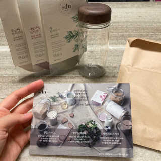 산들녘 한끼식사 스타터 패키지-둥근마/아로니아/쑥+전용보틀 — 5점을 준 리뷰어가 2020년 6월 올린 사용 사진