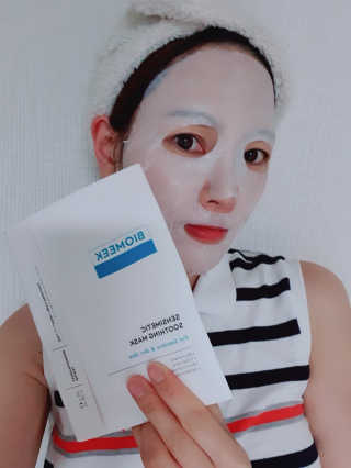 바이오믹 BIOMEEK SENSIMETIC SOOTHING MASK.S — 5점을 준 리뷰어가 2020년 6월 올린 사용 사진