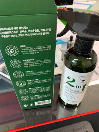 강아지스토리 2in1 강아지 애견 탈취제 400ml — 4점을 준 리뷰어가 2020년 6월 올린 사용 사진