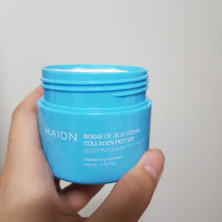 바르는콜라겐 하이온 제주바다보배 슬리핑마스크 100mL — 5점을 준 리뷰어가 2020년 6월 올린 사용 사진