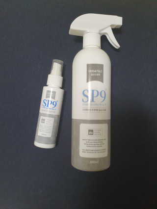 SP9 스프레이형 프리미엄 살균소독제 500ml+100ml — 5점을 준 리뷰어가 2020년 11월 올린 사용 사진