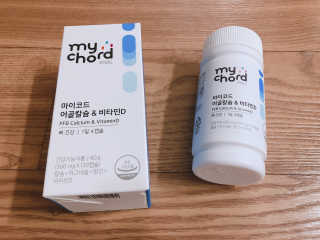 JW중외제약 마이코드 어골칼슘 비타민D — 5점을 준 리뷰어가 2020년 8월 올린 사용 사진