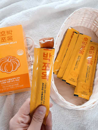 조은약초 국산 늙은 호박즙 호박쪼옥 젤리 20g x 15포 — 4점을 준 리뷰어가 2020년 8월 올린 사용 사진