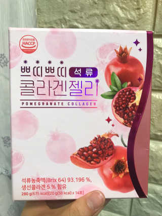 헬스업_쁘띠쁘띠석류콜라겐젤리_20g x 14포 — 5점을 준 리뷰어가 2020년 8월 올린 사용 사진