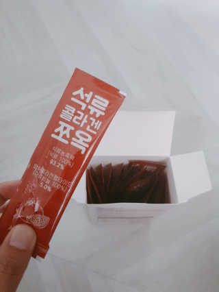 조은약초 석류콜라겐 석류즙 석류쪼옥 젤리 스틱 15포 x 20g — 5점을 준 리뷰어가 2020년 8월 올린 사용 사진