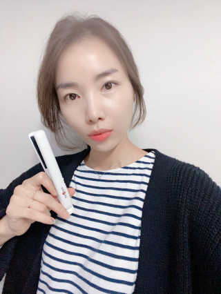 모즈헤어 휴대용 미니 고데기 — 5점을 준 리뷰어가 2020년 10월 올린 사용 사진