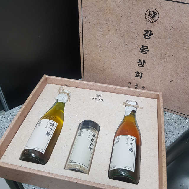 [강동상회] [국산] 프리미엄 선물세트 참기름 들기름 리뷰 사진