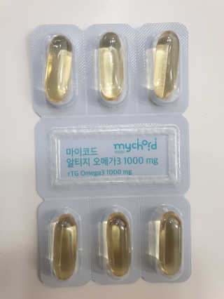 JW중외제약 마이코드 알티지 오메가3 1000 mg — 5점을 준 리뷰어가 2020년 10월 올린 사용 사진