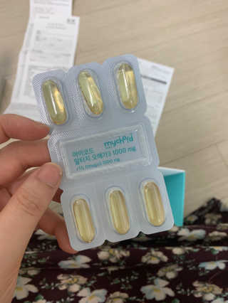 JW중외제약 마이코드 알티지 오메가3 1000 mg — 5점을 준 리뷰어가 2020년 8월 올린 사용 사진