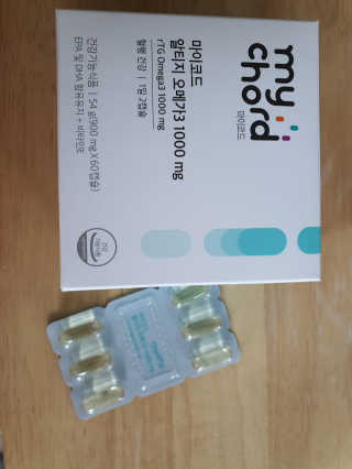 JW중외제약 마이코드 알티지 오메가3 1000 mg — 5점을 준 리뷰어가 2020년 9월 올린 사용 사진