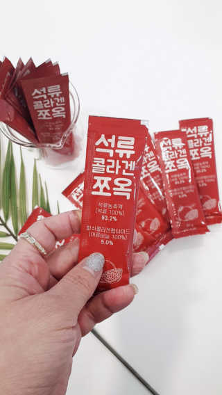 조은약초 석류콜라겐 석류즙 석류쪼옥 젤리 스틱 15포 x 20g — 5점을 준 리뷰어가 2020년 8월 올린 사용 사진